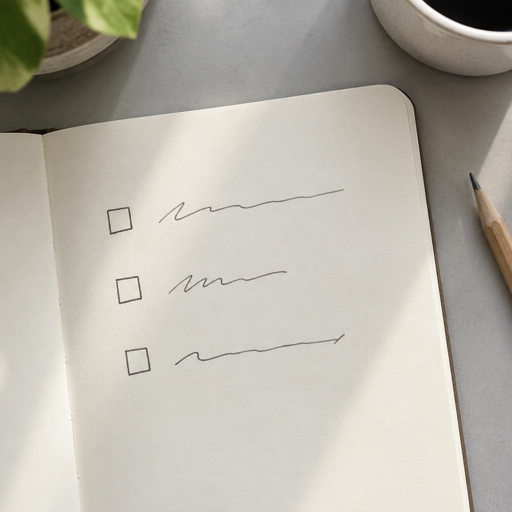 A simple journal page with three priorities
